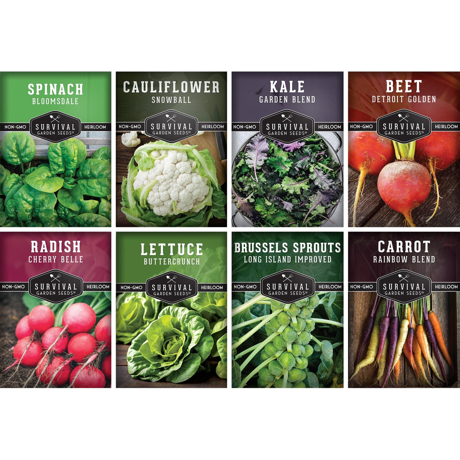 Fall & Winter Seeds 8 Packs Non-GMO Heirloom Vegetable Collection