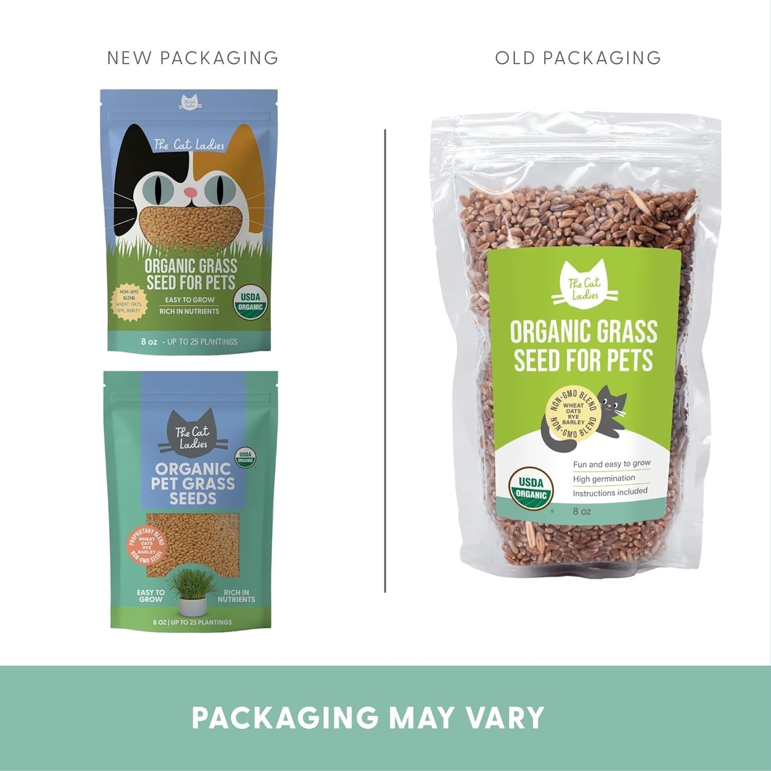 Organic Cat Grass Seed – Non-GMO, Pet-Friendly, Fast-Growing 8oz