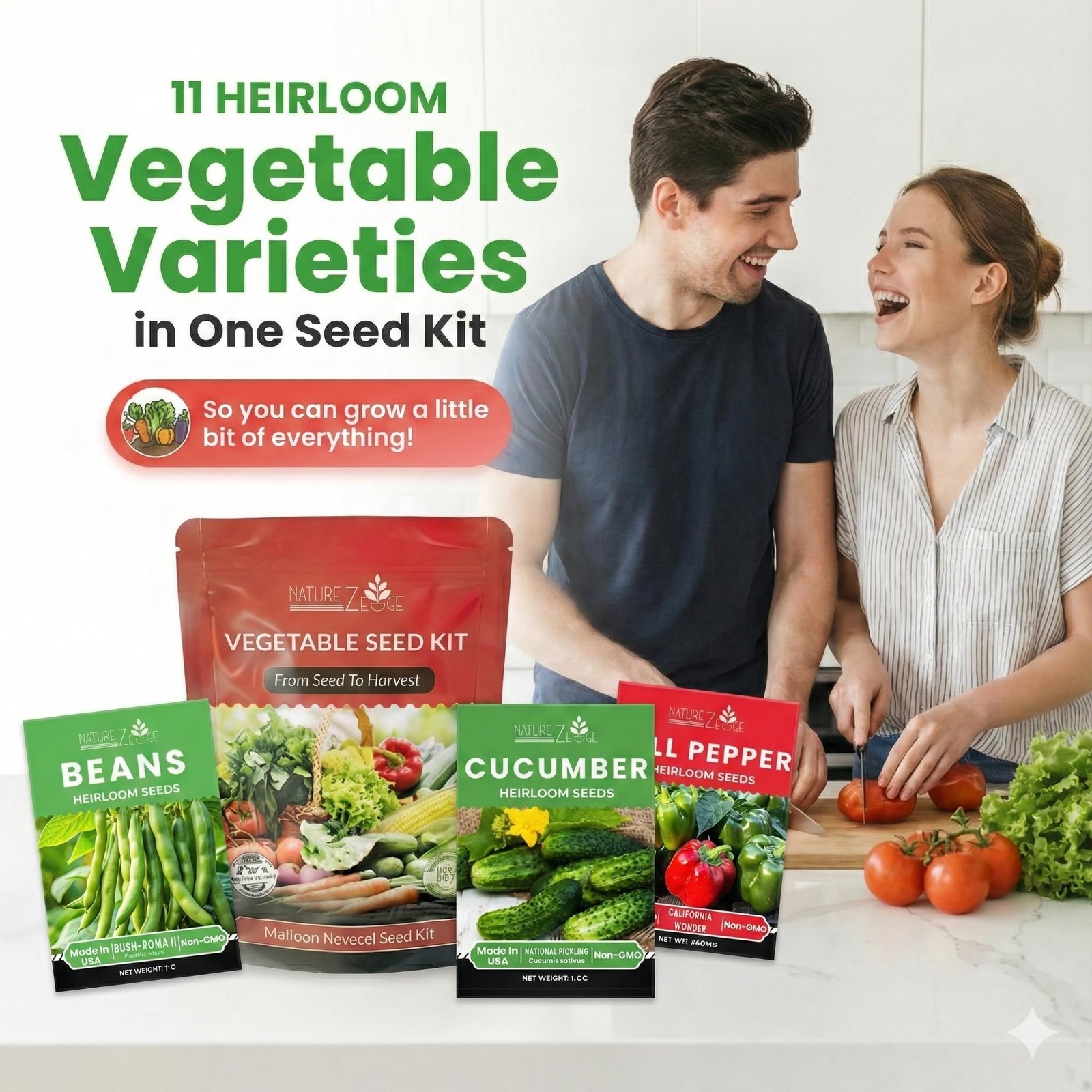 11 Heirloom Seeds for Planting Vegetables and Fruits, 4800 Survival Seed Vault a