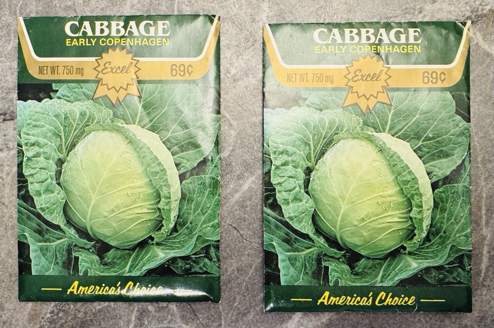 Vintage 1993 2pcs Cabbage Early Copenhagen Excel America’s Choice