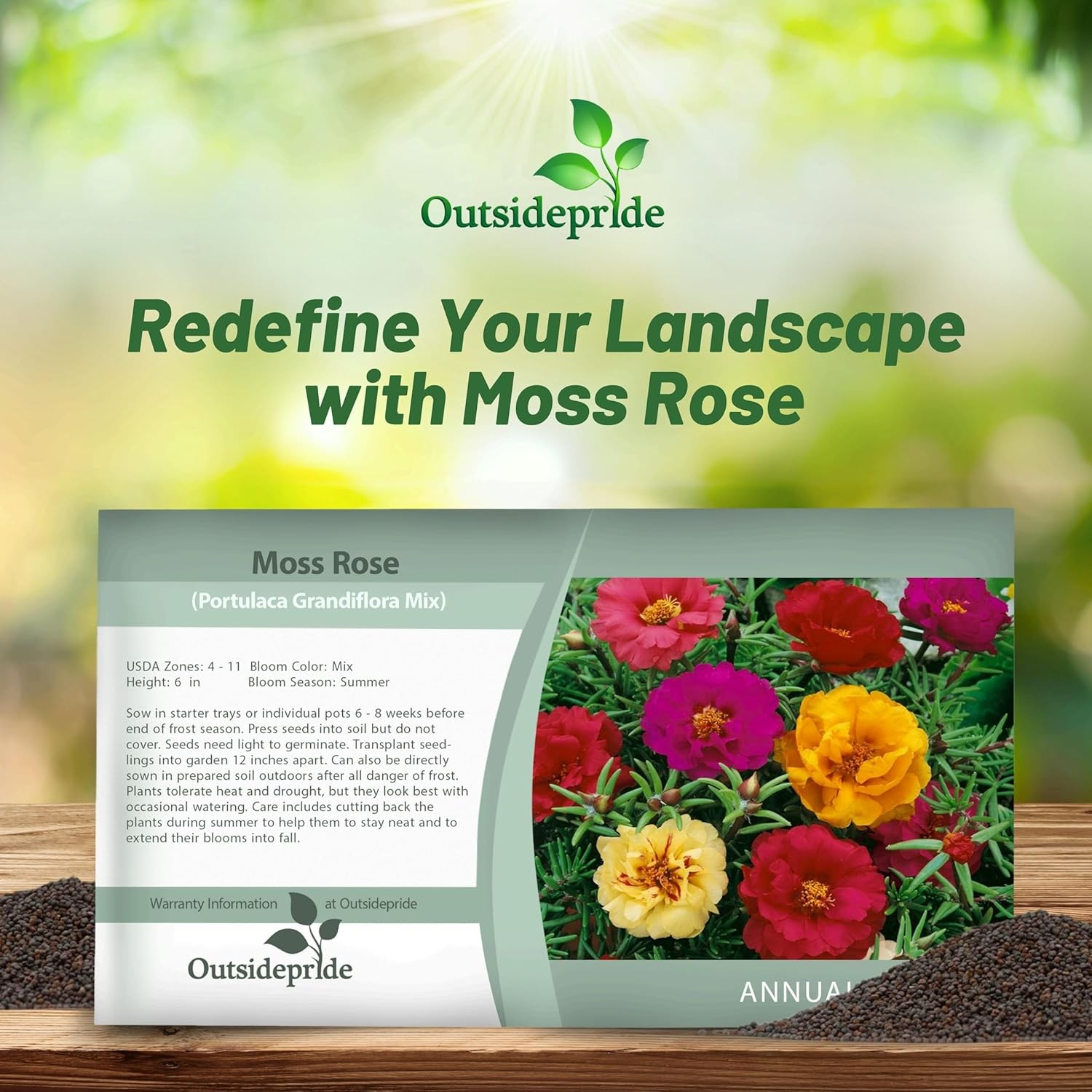 5000 Seeds Moss Rose Portulaca Seed Mix For Planting – Ground Cover Plant
