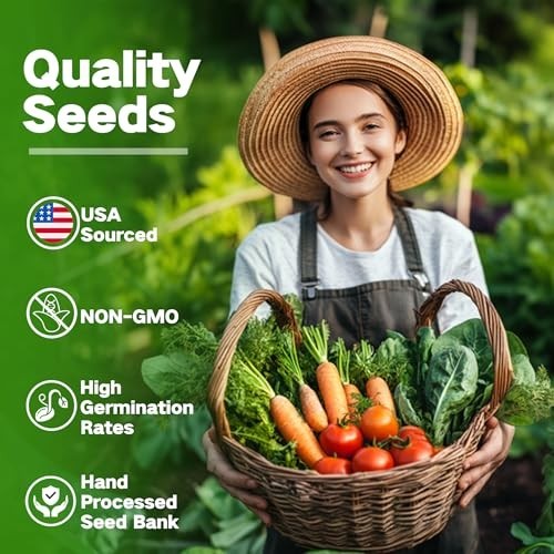32 Variety Non-GMO Heirloom Seed Bank USDA Zone 9 Vegetable Fruit Herb Kit