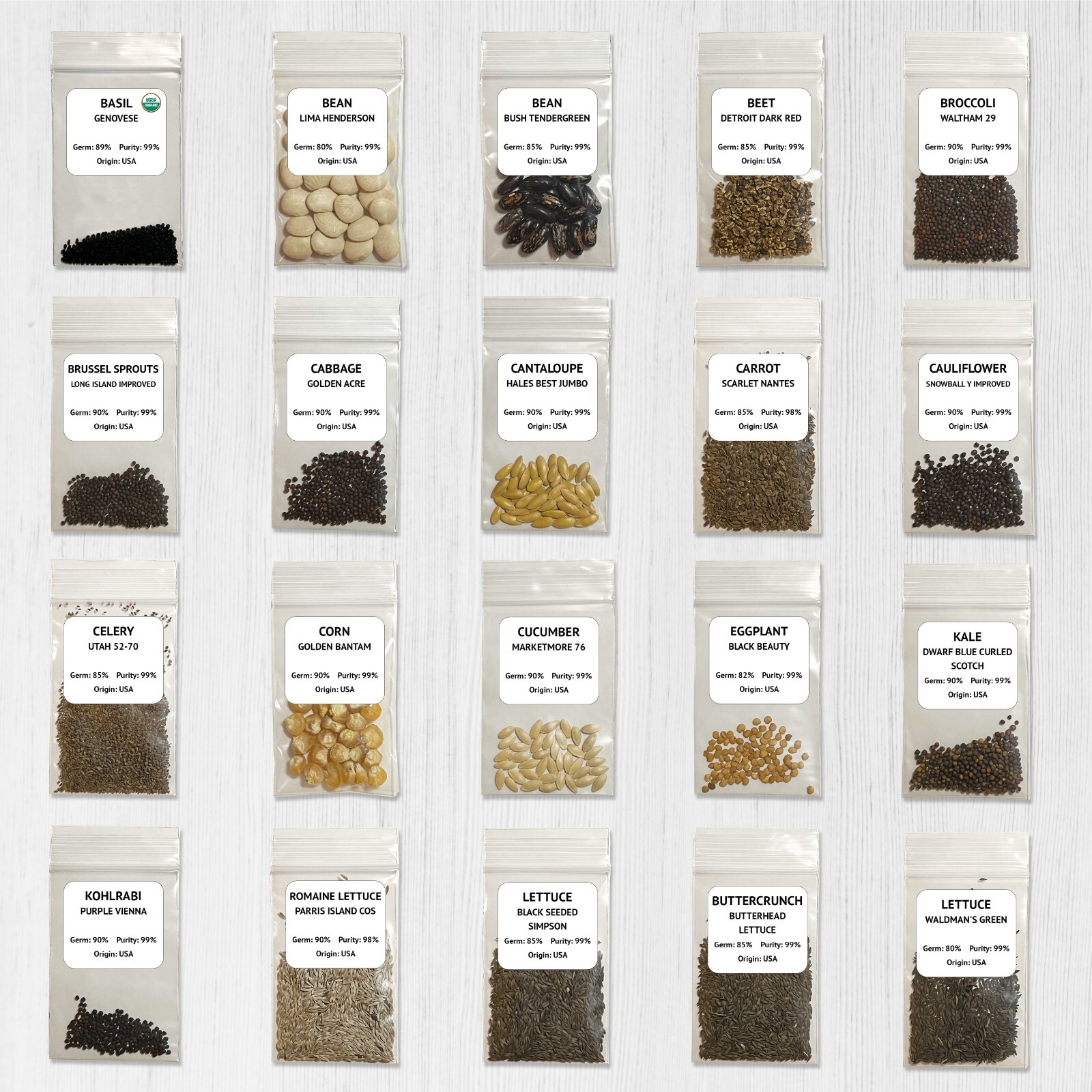Heirloom Vegetable Seeds 2 pack of 39 Varieties – Over 36,000 Seeds,