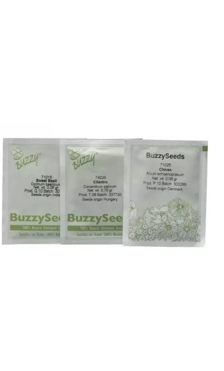 3 Pot Kitchen Herbs Grow Garden Kit, Basil, Chives, Cilantro, Galvanized Pots