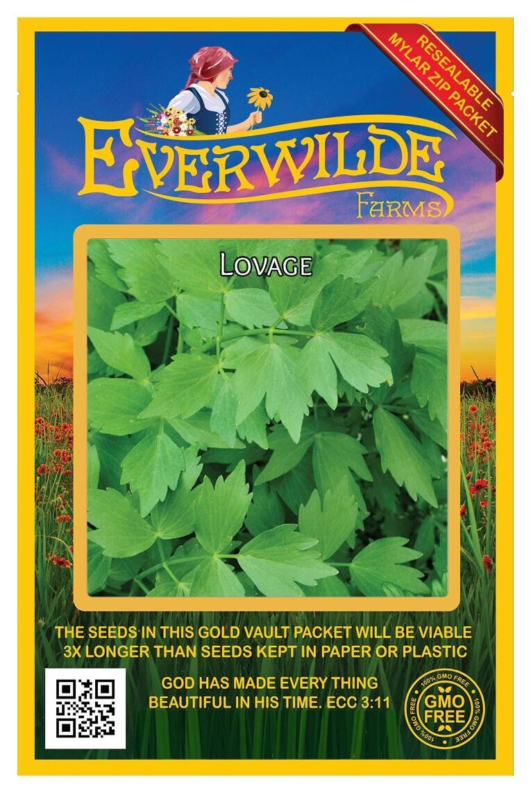 300 Lovage Herb Seeds – Everwilde Farms Mylar Seed Packet
