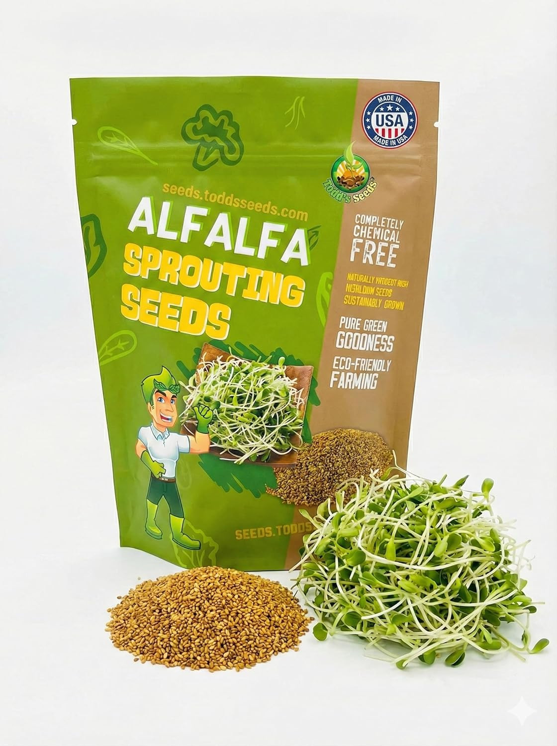 Todd’S Seeds – Alfalfa Sprouting Seeds – Easy to Grow – Fast Growing Seeds with