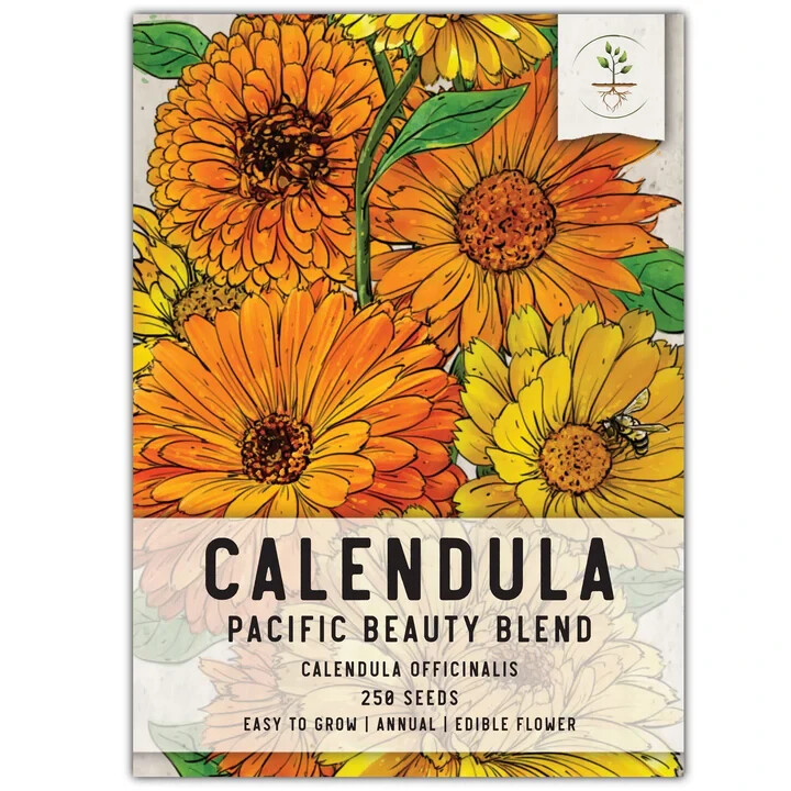 3 – Calendula, Pacific Beauty Mixture (Calendula officinalis) 250 Seeds Per Pack