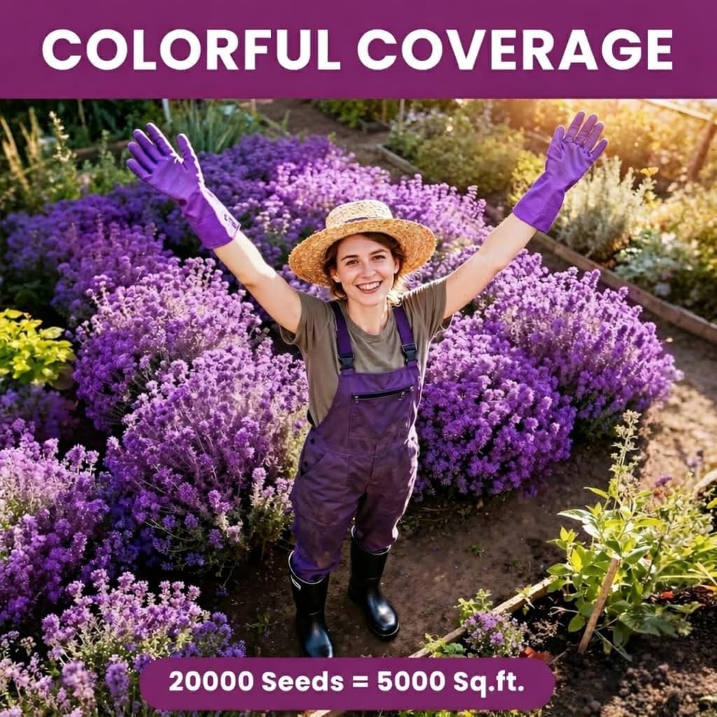 20000+ Creeping Thyme Seeds – Fragrant Ground Cover for Low-Maintenance Gardens
