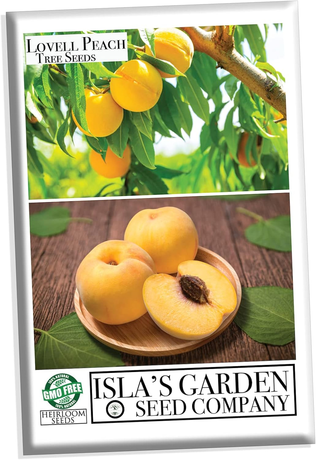 Lovell Peach Tree Seeds for Planting, (Prunus Persica), 2 Heirloom Seeds per Pac