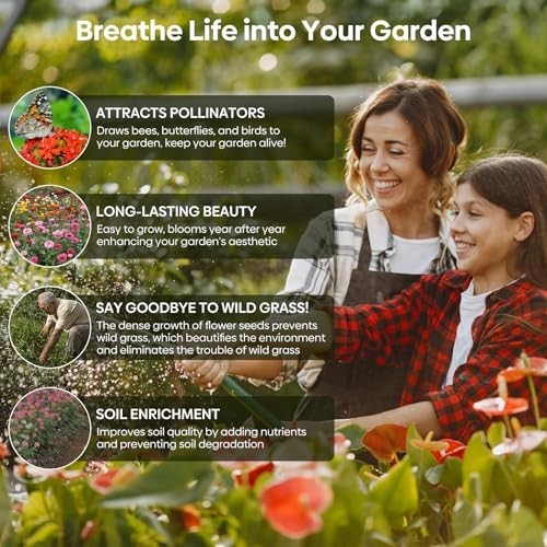 All Perennial Wildflower Seeds Bulk, 1/4 Lb, 100,000+ Seeds, 26 Variety Mix