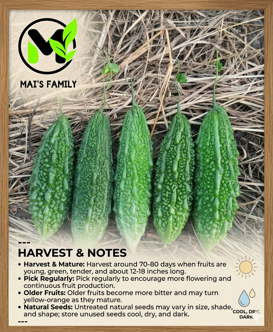 Indian Long Bitter Melon Seeds, Khổ qua rừng gai. Non-GMO Heirloom