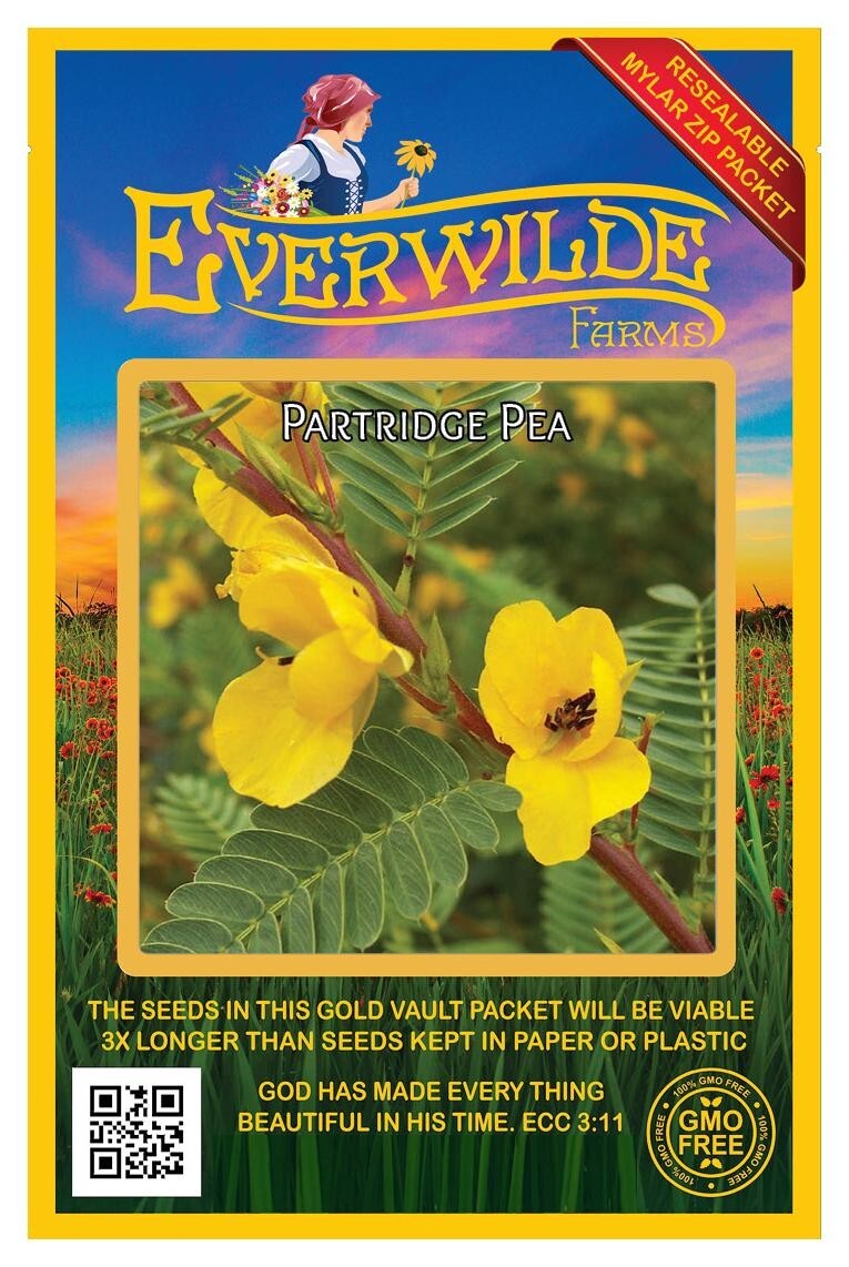 1 Oz Partridge Pea Wildflower Seeds – Everwilde Farms Mylar Seed Packet