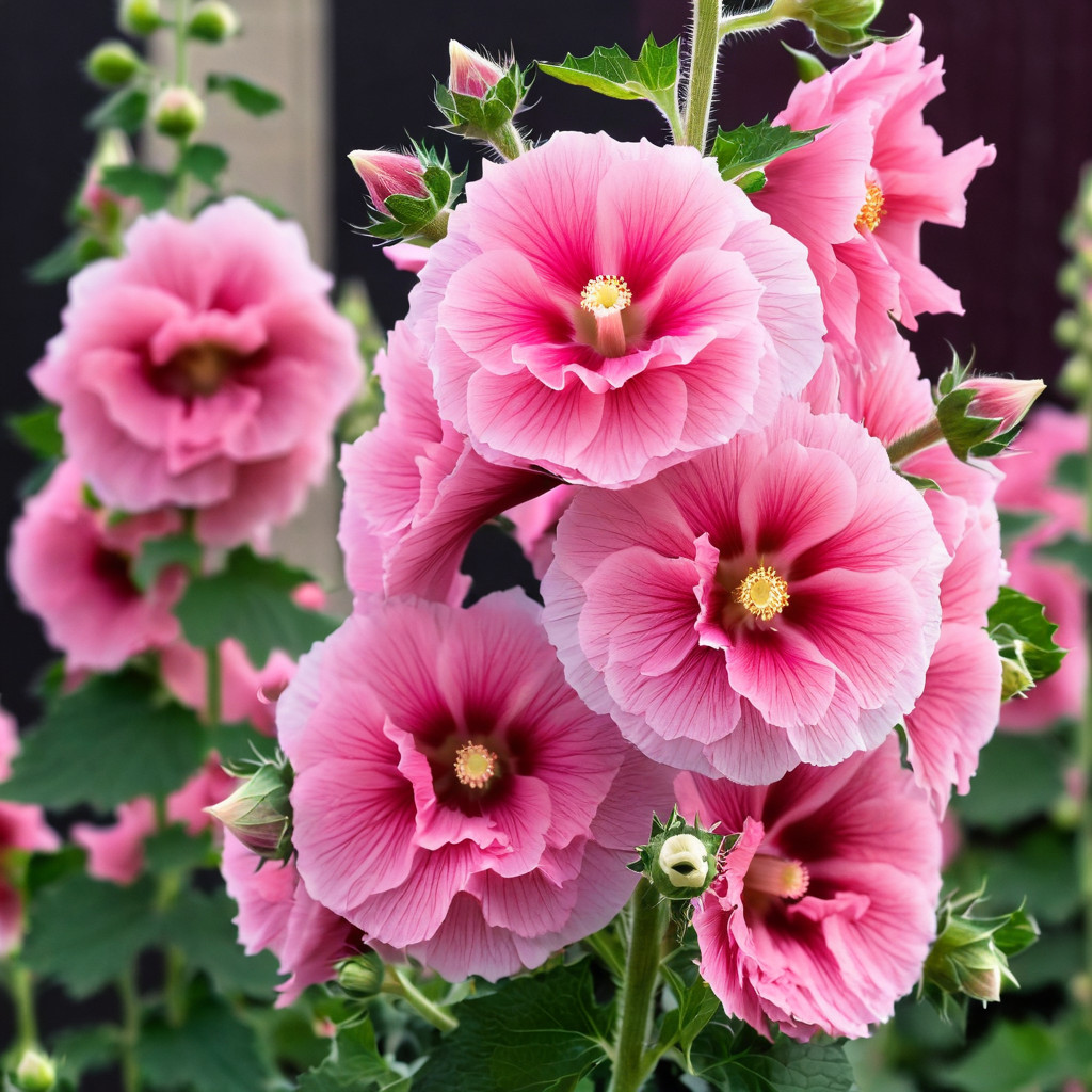 25 Pink White Hollyhock Seeds Perennial Flower Seed Flowers US SELLER