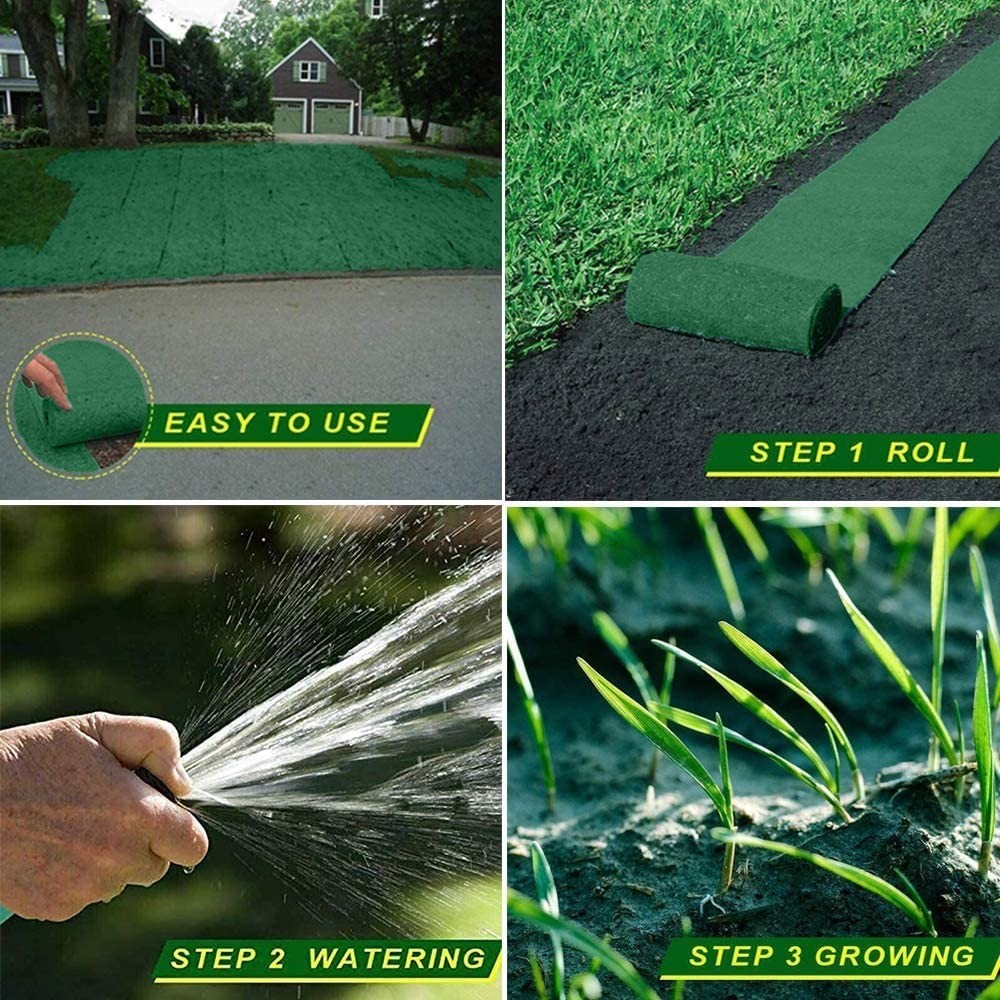 Grass Seed Mat Roll, Biodegradable Lawn Seed Mat,Backyard Plant Growing Grass…