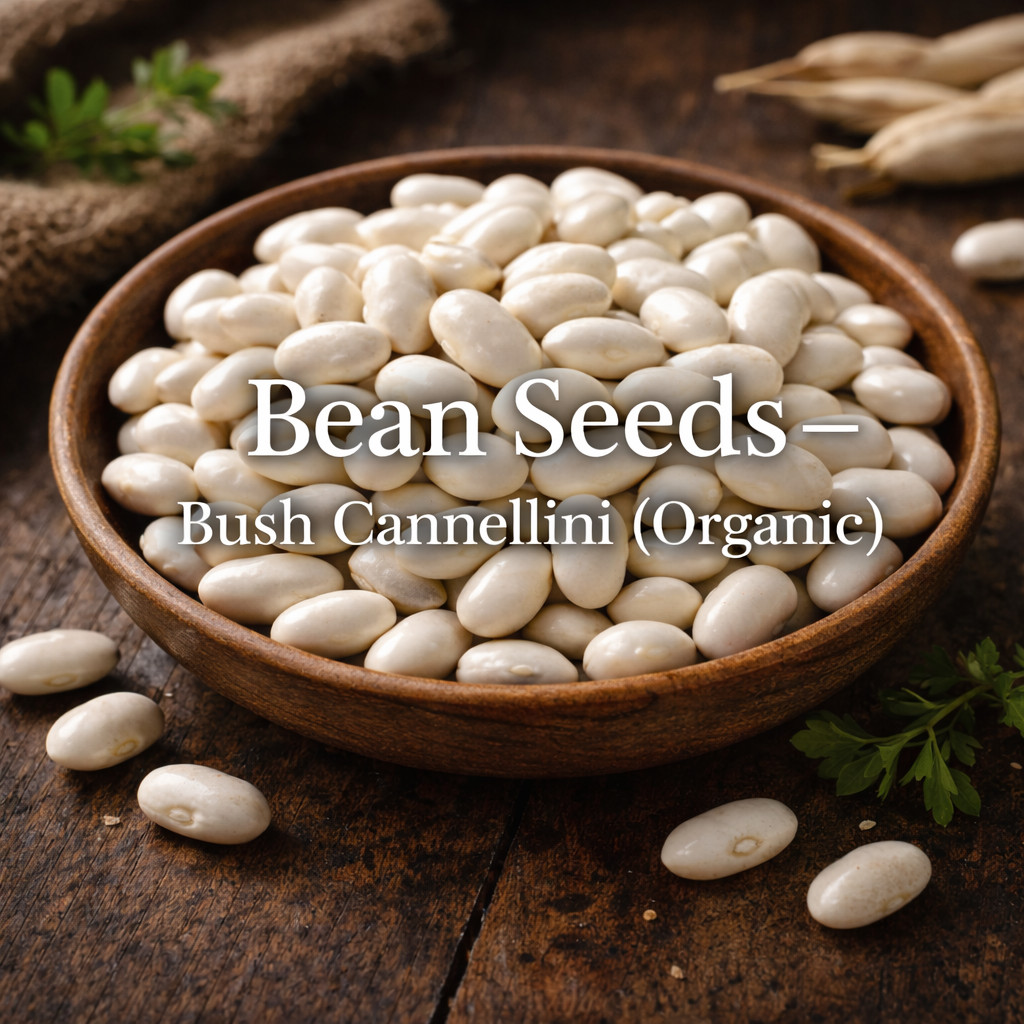 Bush Cannellini Organic Bean Seeds | Heirloom White Beans Cooking 25 seeds