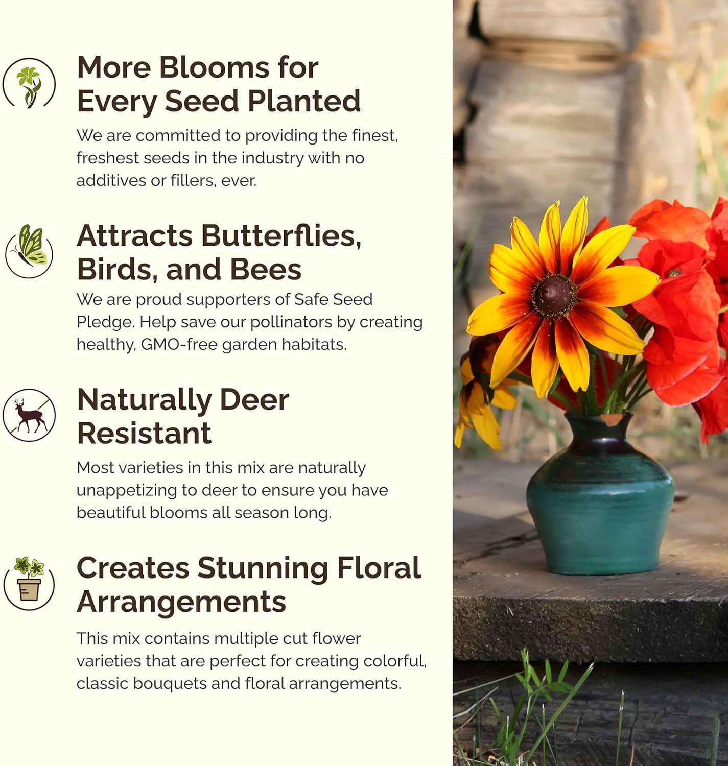 North Carolina Wildflower Mixed Seeds for Planting, 1/4 Lb