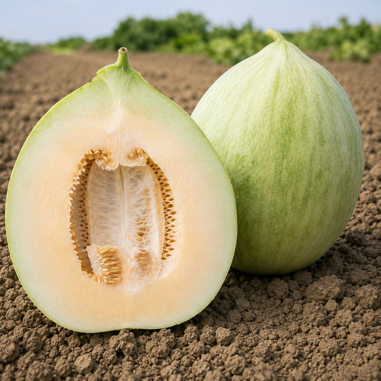 40 Heirloom White Crenshaw Melon Seeds – Large 6-10lb Honey Sweet Melon! NonGMO