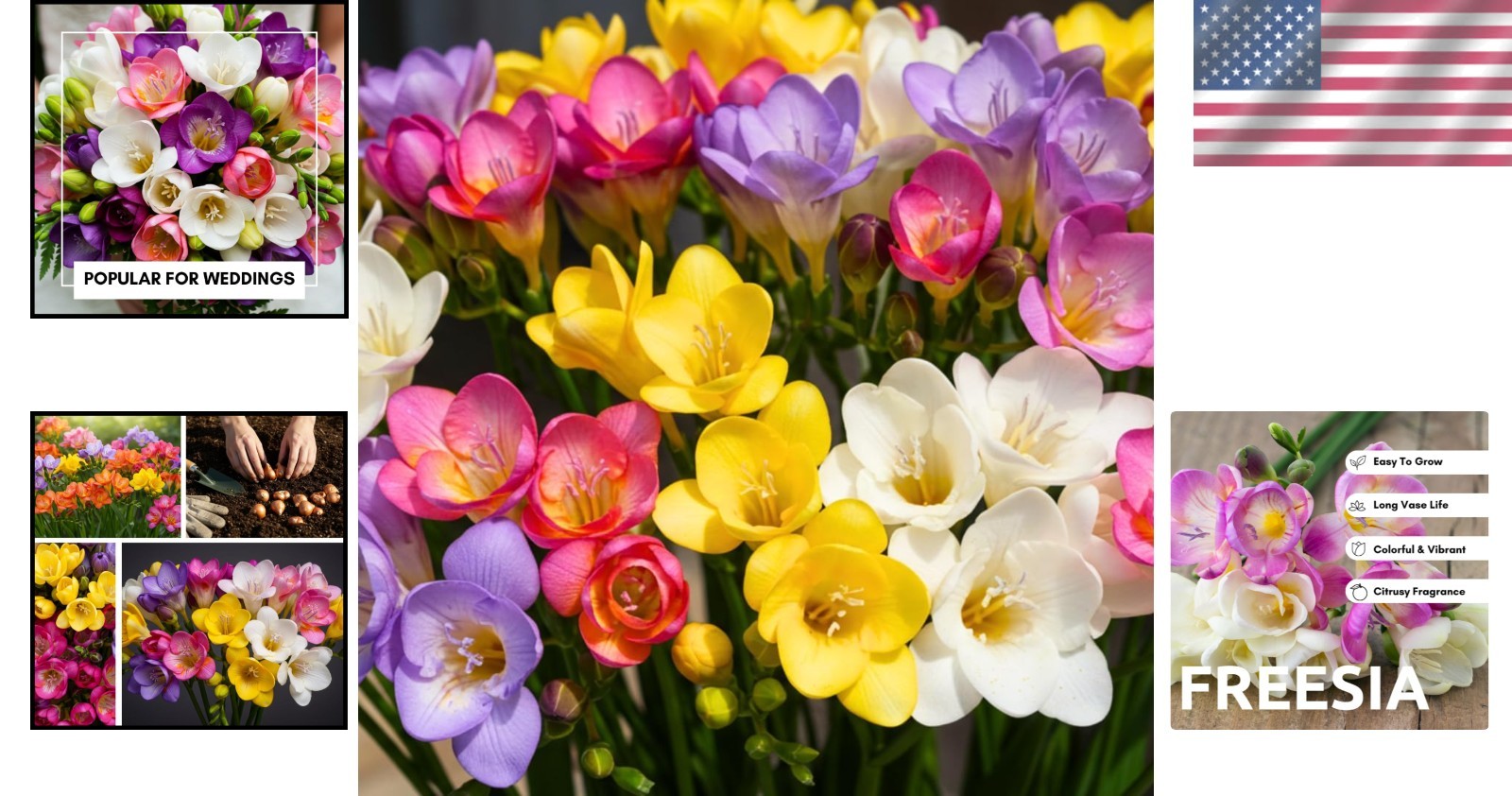10 Freesia Bulbs – Beautiful Mixed Colors for Outdoor & Container Growth