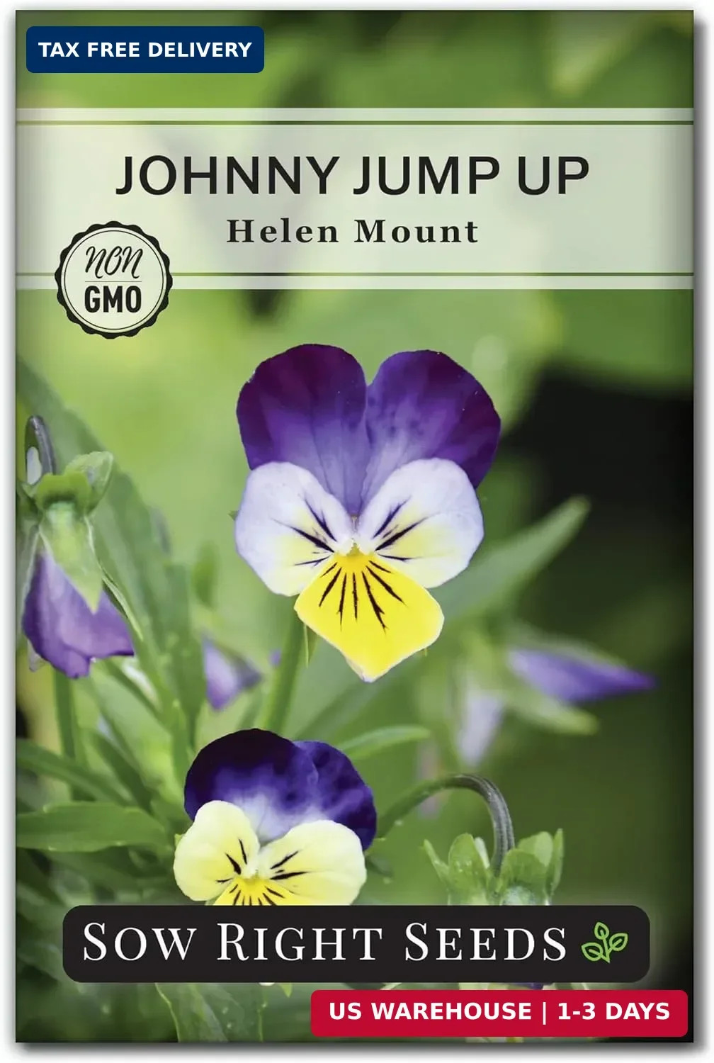 Sow Right Seeds – Violet, Johnny Jump-Up Flower Seed for Planting – Beautiful Fl