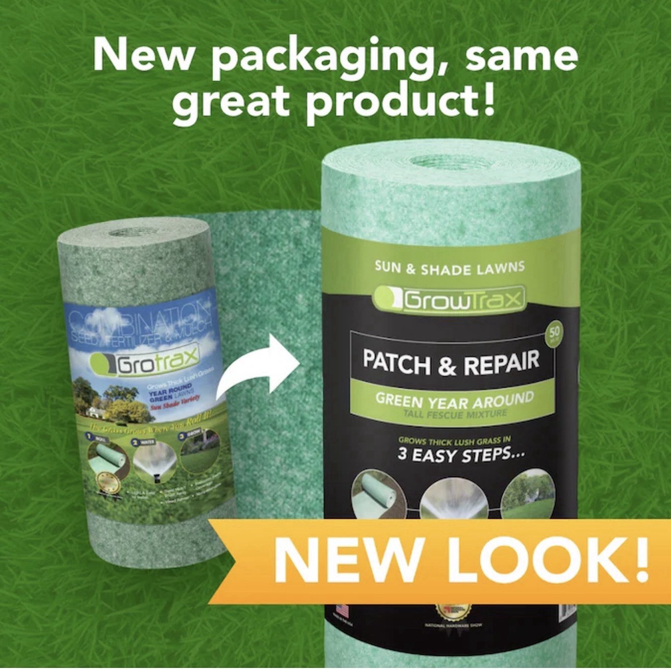 Growtrax Patch & Repair Fast Growing Bermuda Rye Tall Fescue Lawn Grass Seeds