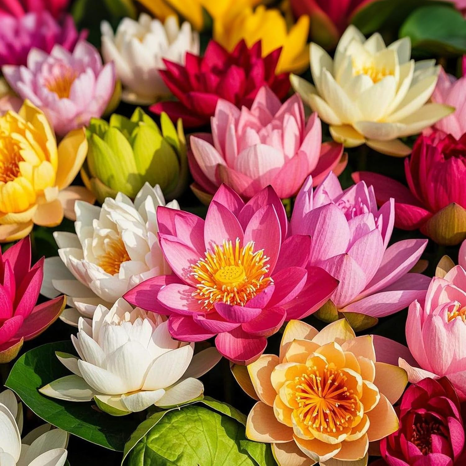 200Pcs Lotus Seeds for Planting – 10 Unique Varieties, Mixed Colors, Includes De