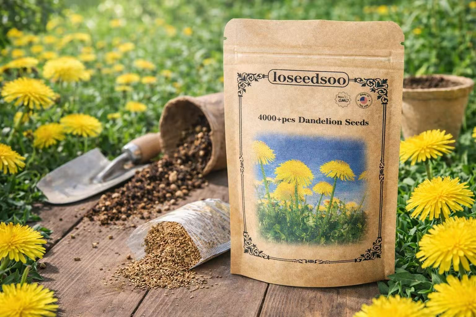 4000+ Dandelion Seeds for Planting – Heirloom Non-GMO Taraxacum Officinale Seeds