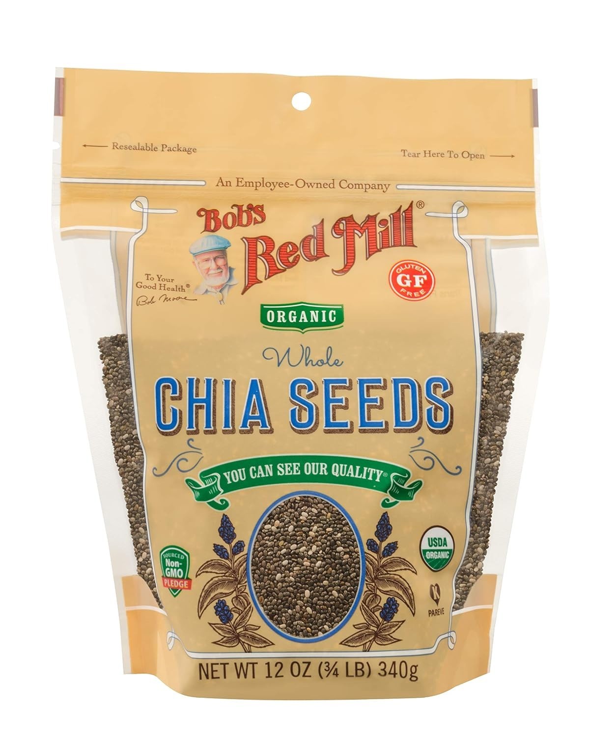 Organic Chia Seeds Pack of 5 (12oz Each) – Gluten Free & Keto Friendly Superfood