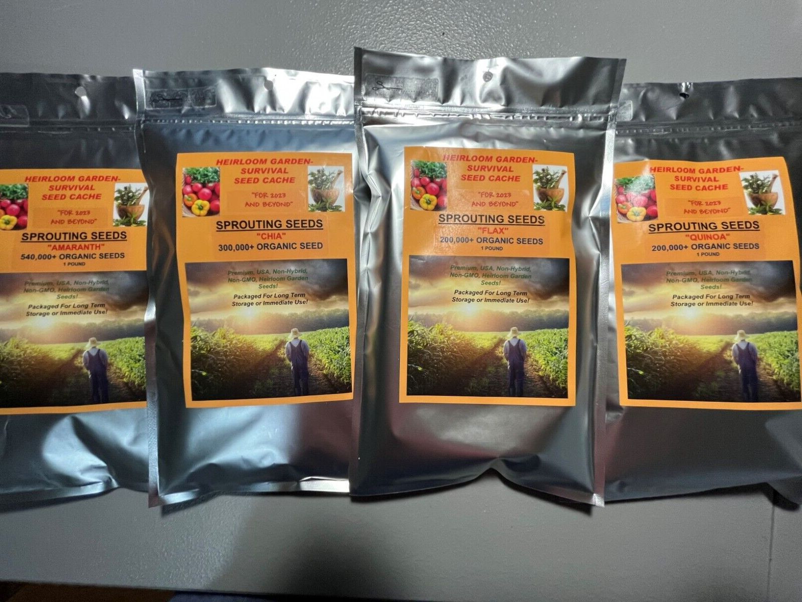 PREPPERS, SURVIVALIST SEED CACHE 167 Varieties! 4LBS SPROUTS + $50 HERB PACK