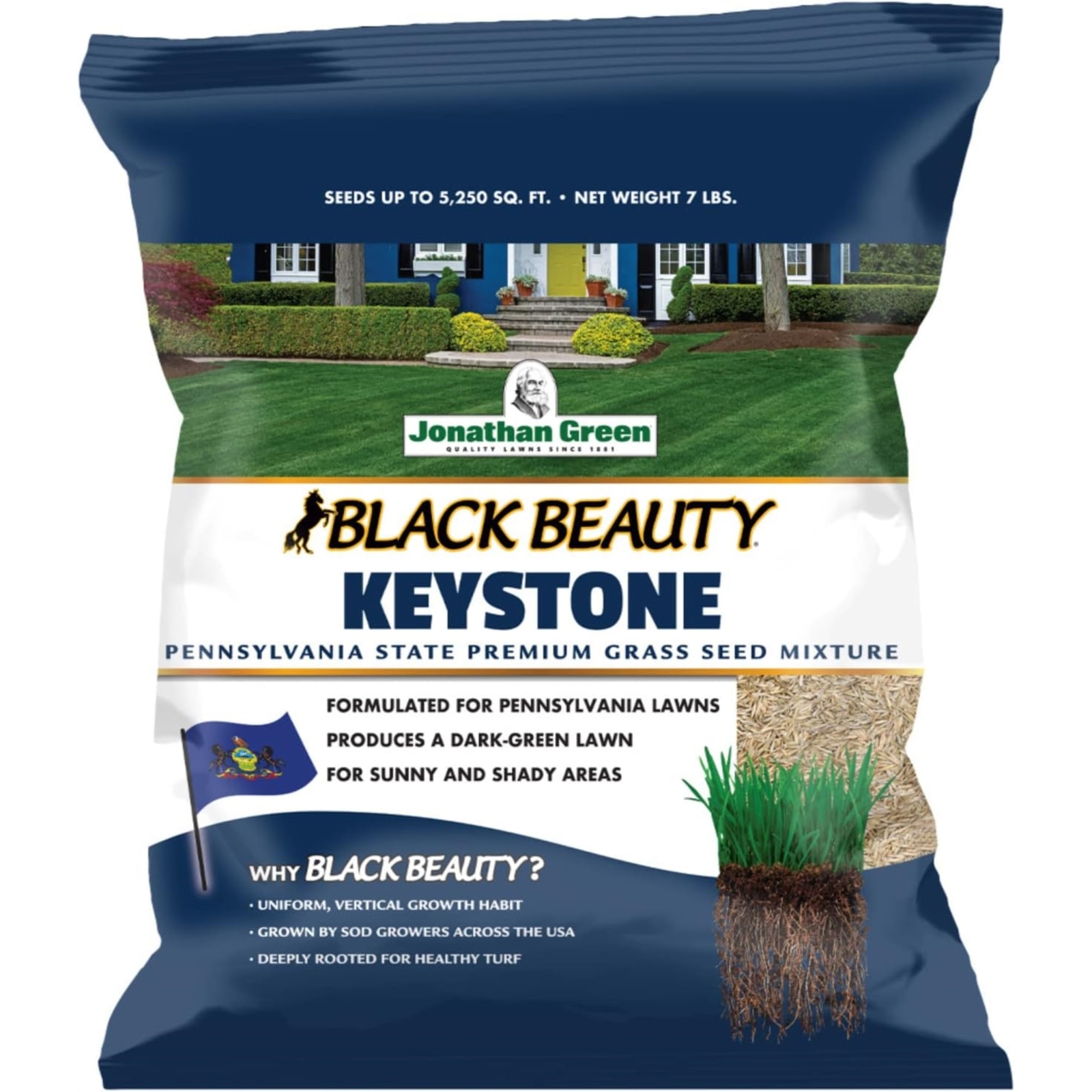 Jonathan Green (#10361) Black Beauty Keystone Pennsylvania Grass Seed Mix, 7lb