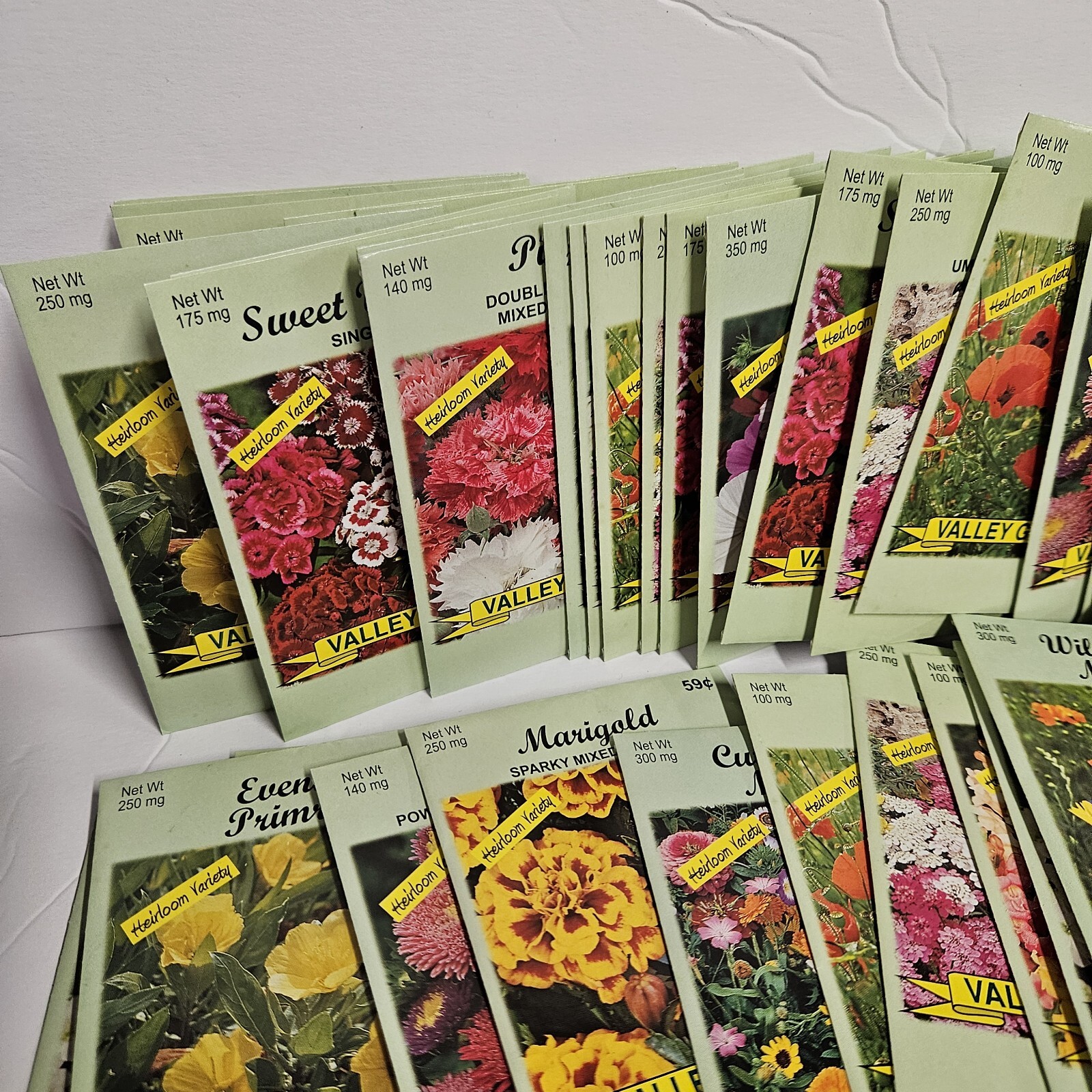 Valley Greene Flower Seeds 100 New Packs Assorted Flower Garden Mix Lot