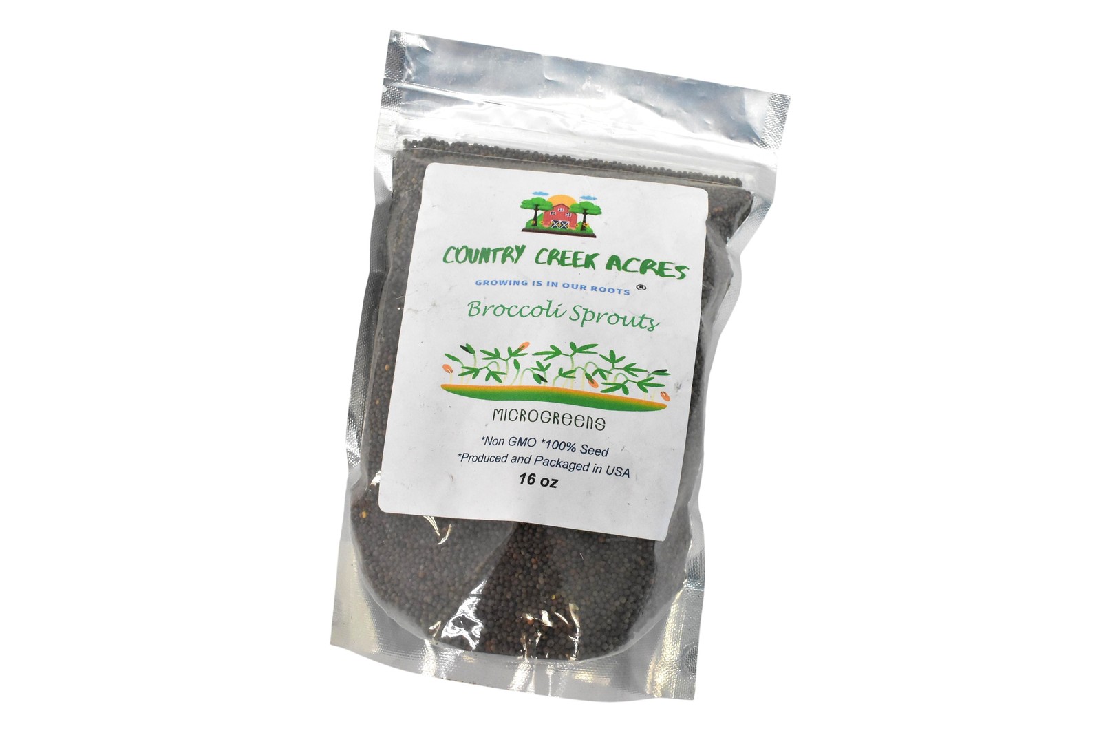 Country Creek Acres Broccoli Sprouts Vegetable Seeds 16 Oz Brown USA Microgreens
