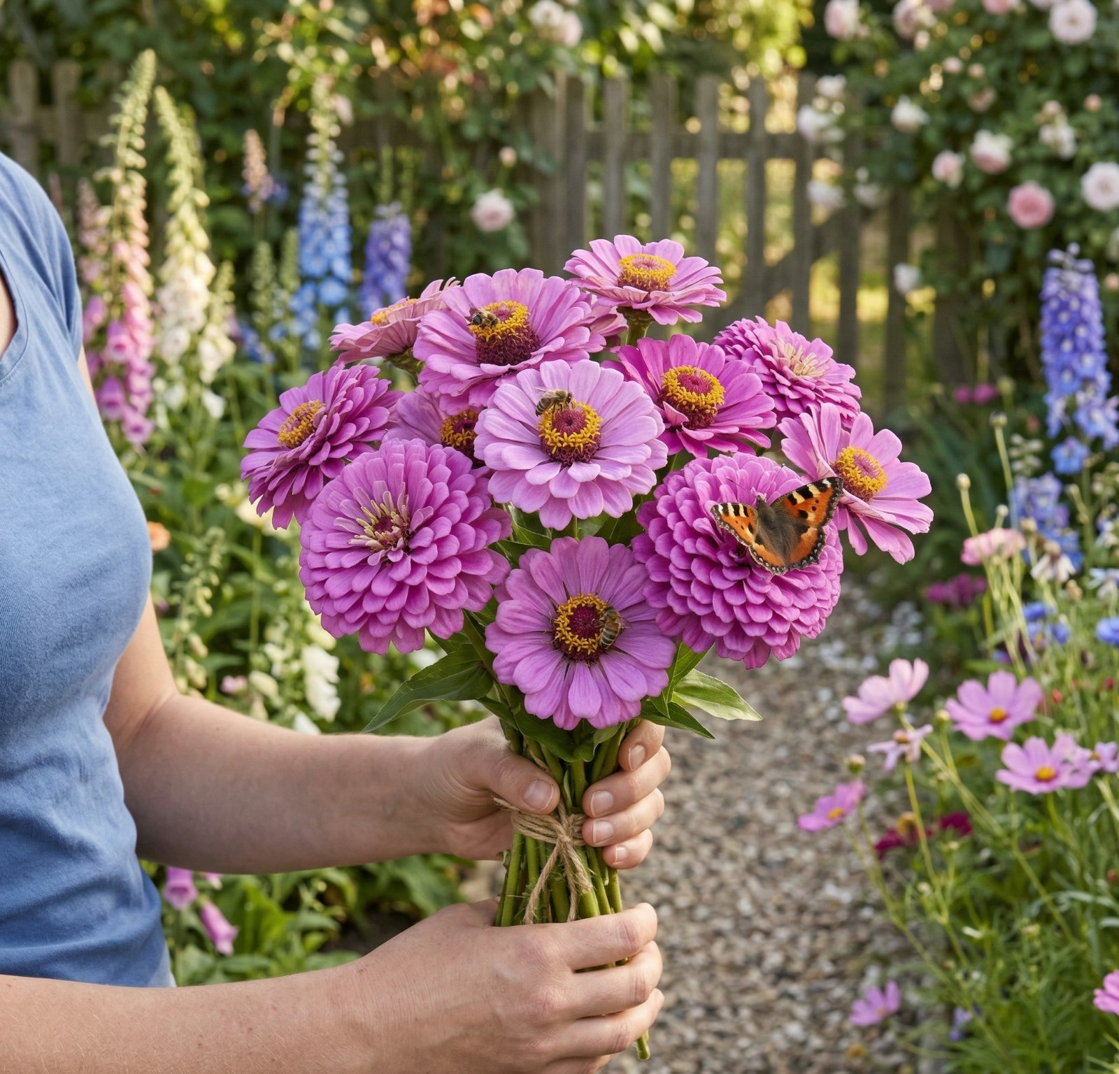 Zinnia DREAM Lavender Cut Flower Garden Pollinators Wedding Non-GMO 100 Seeds!