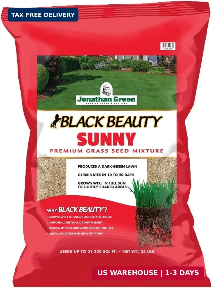 Jonathan Green (10870) Black Beauty Sunny Grass Seed – Cool Season Lawn Seed (25