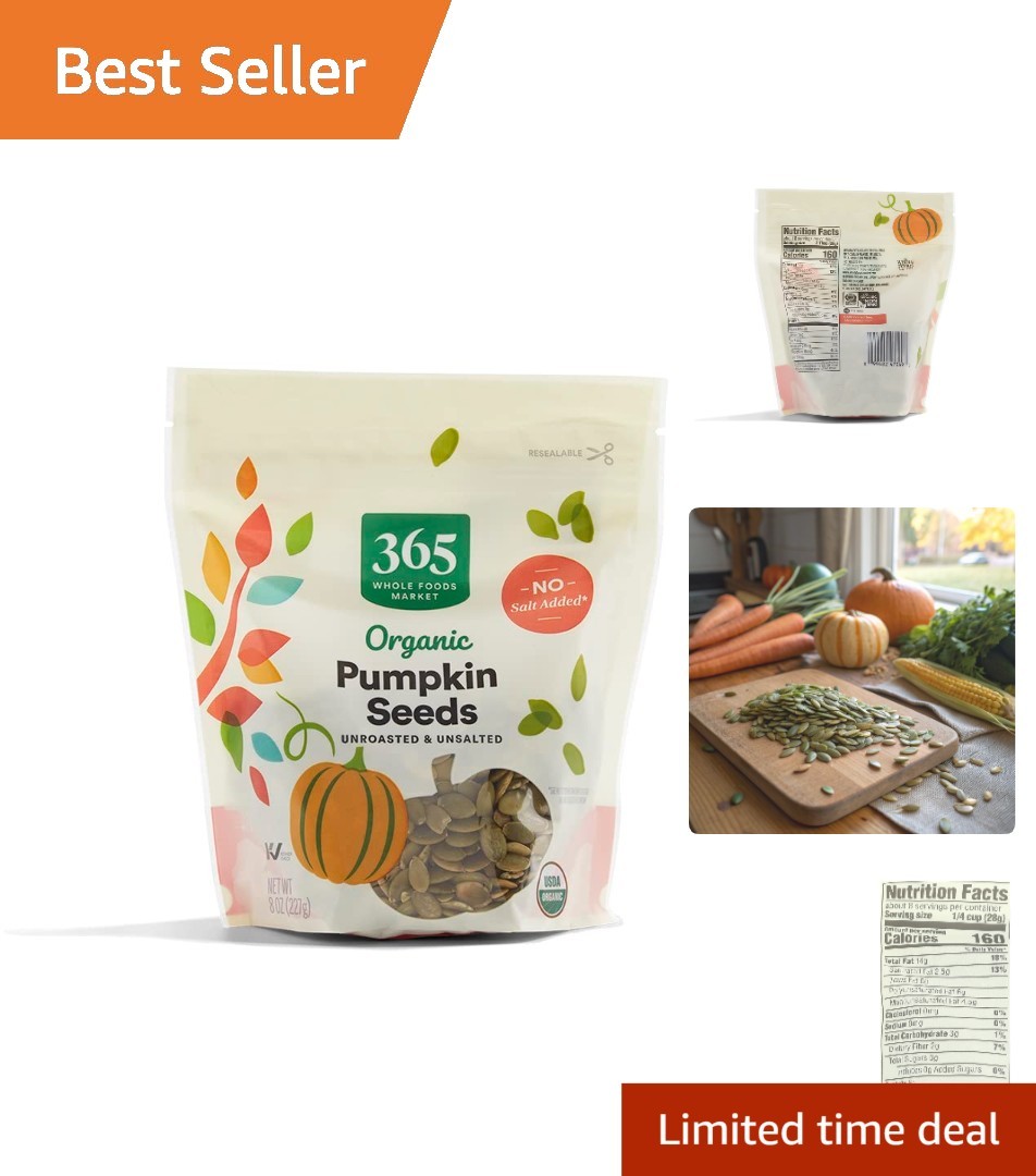8 Ounce Bag of Organic Pumpkin Seeds – Perfect for Healthy Snacking & Baking