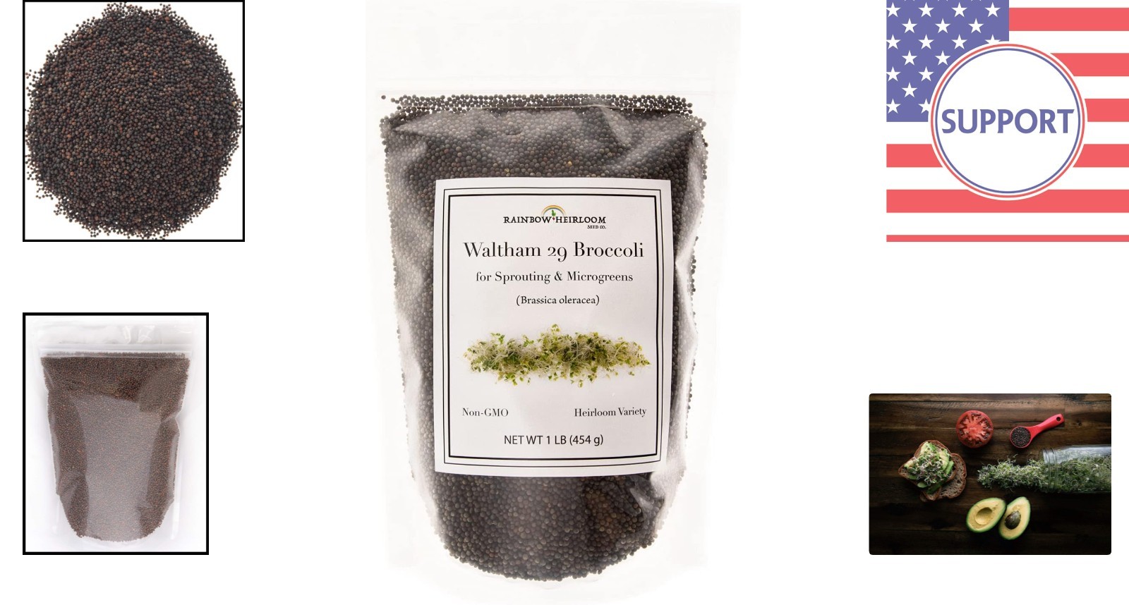 1 LB Heirloom Broccoli Sprouting Seeds: Non-GMO Waltham 29 for -Round Growth