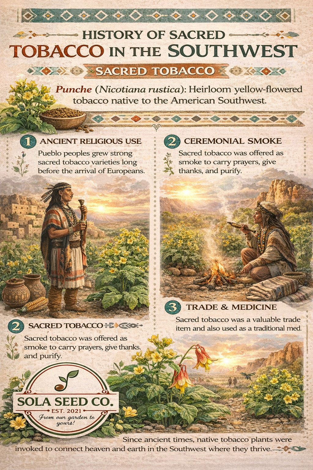 1000 Punche rustica Tobacco Seeds – Nic. Rustica Tobacco – Sacred Tobacco USA