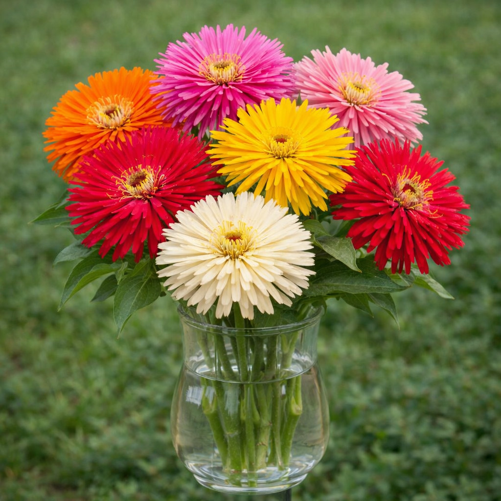 Giant Cactus Zinnia Seeds Mix Heirloom Non GMO Cut Flower