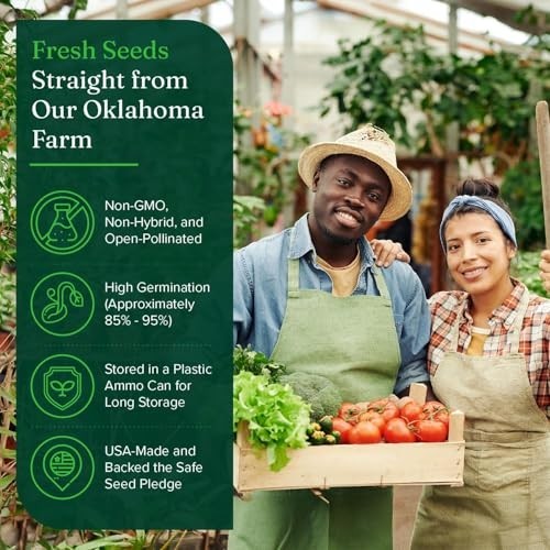 Heirloom Vegetable and Fruit Seeds Variety Pack 135 Count Non GMO Seed Bank
