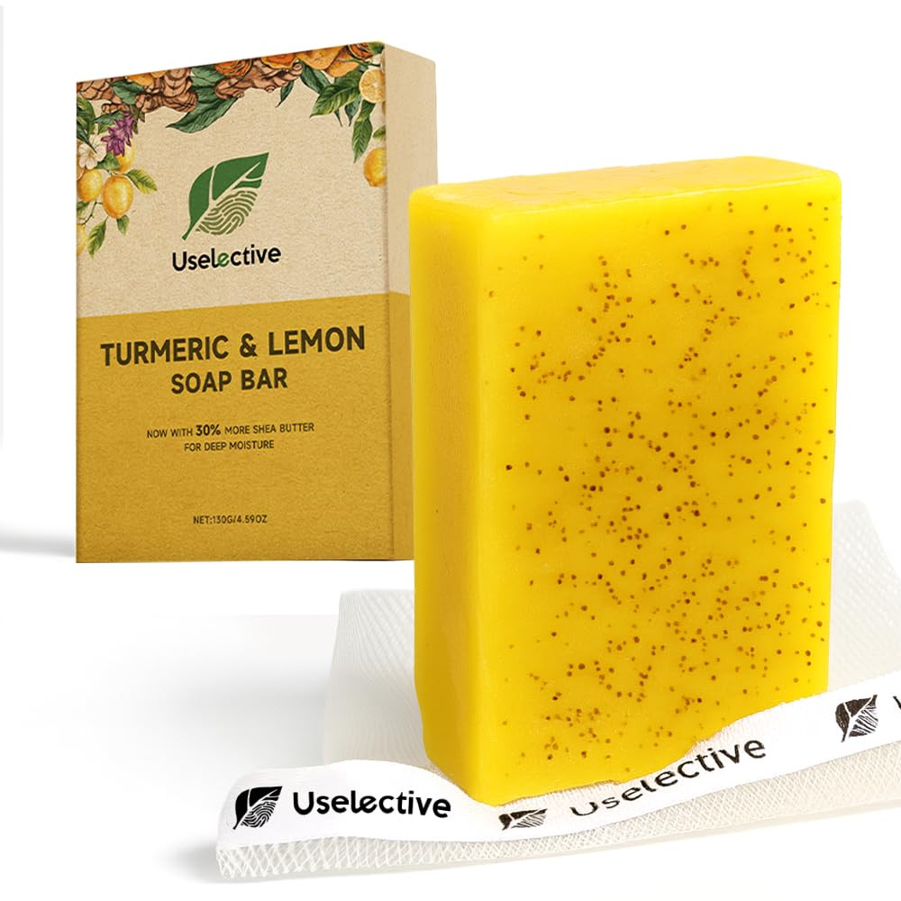 Lemon & Turmeric Glow Soap Bar for Dark Spots Remover, Powered by Kojic Acid