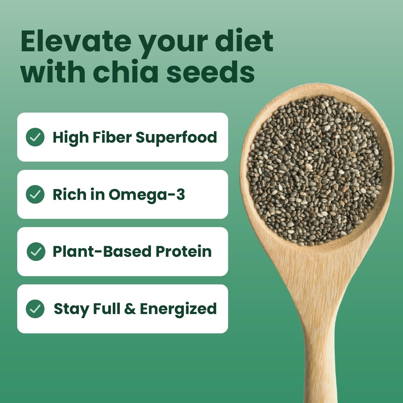 10 oz , Non-GMO Chia Seeds – Fiber-Rich Superfood for Smoothies & Baking