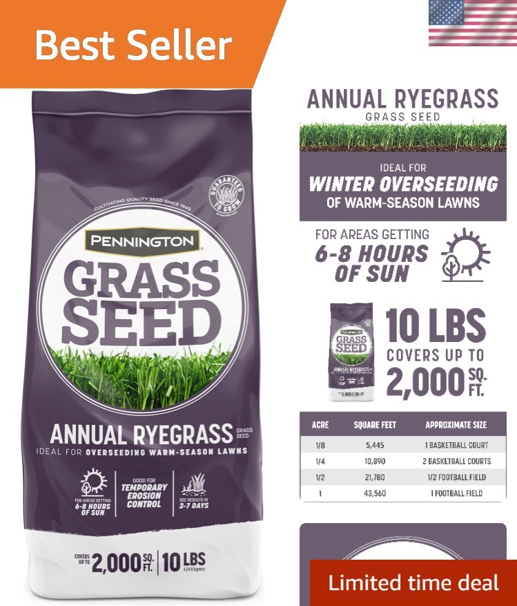 Disease-Resistant Annual Ryegrass Grass Seed for Quick Winter Coverage – 10 lb
