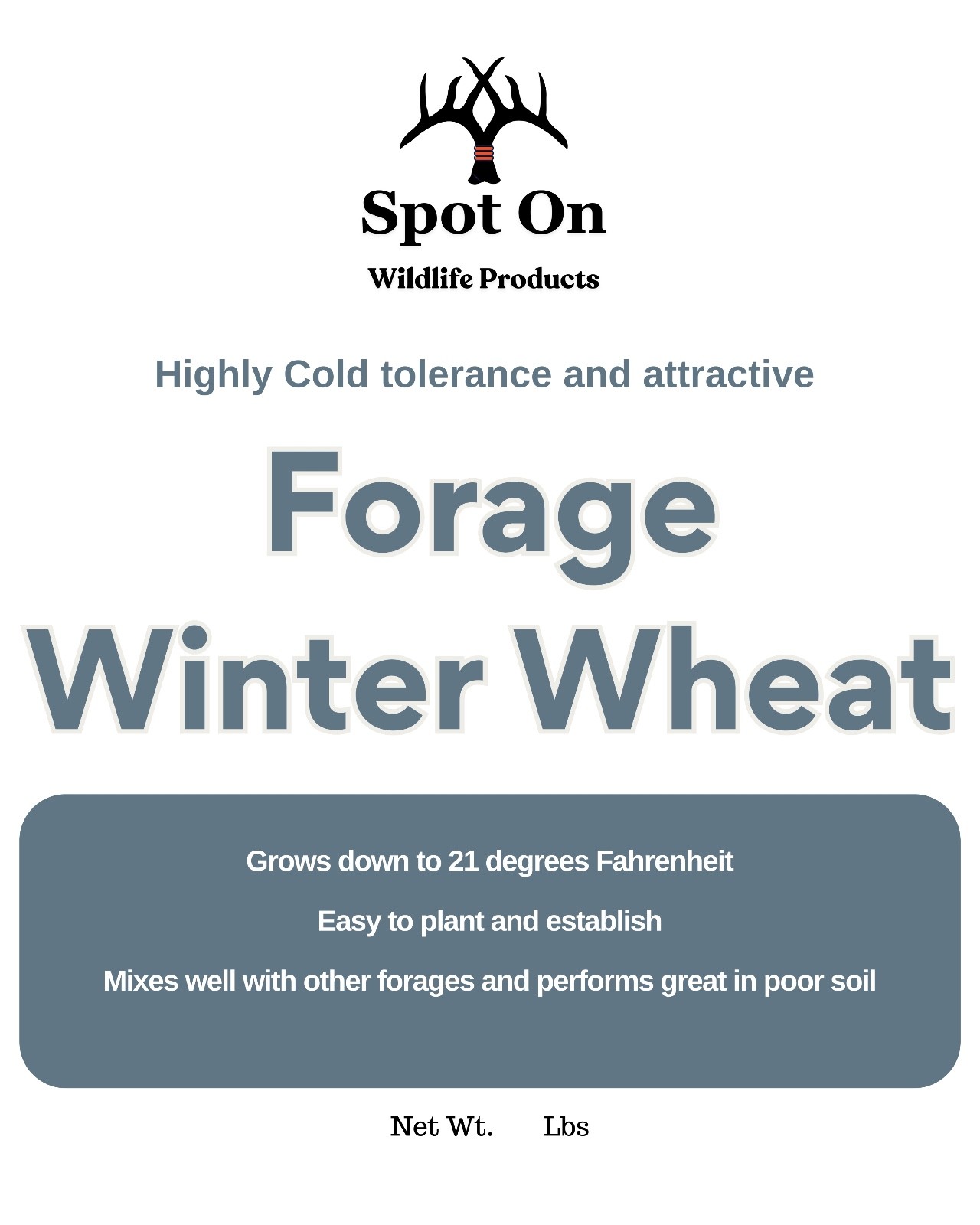 Spot On Forage Winter Wheat Seed 10 lb Bag – Deer & Turkey Food Plot, Cold Hardy