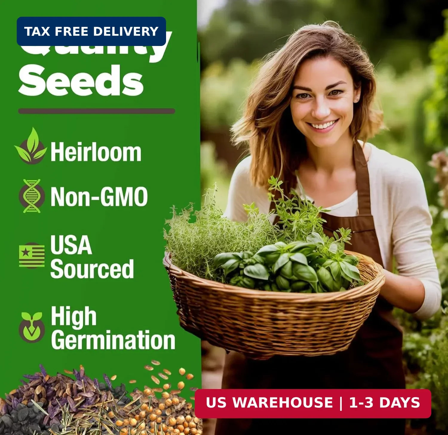 HOME GROWN Premium Herb Seeds Variety Pack – 20 Heirloom Herb Seeds for Planting