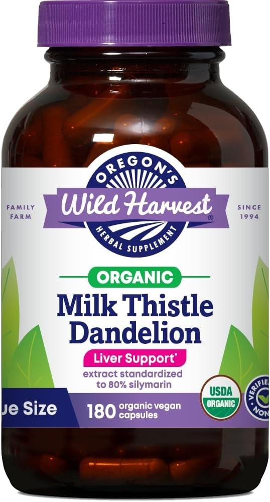 Milk Thistle Dandelion, Organic, 180 Count
