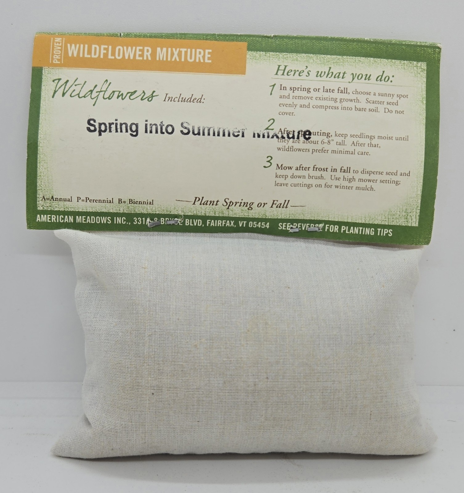 American Meadows Spring Into Summer Wildflower Seed Mix 1/4 lb 100% Pure Seed