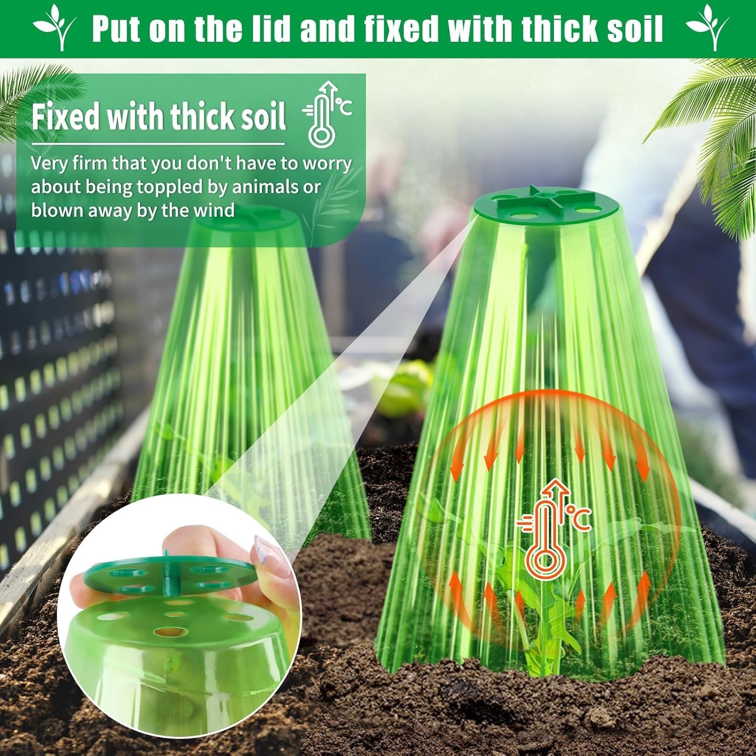 Multi-Functional 30 Pack Plant Cloches – Weather & Animal Protection Included