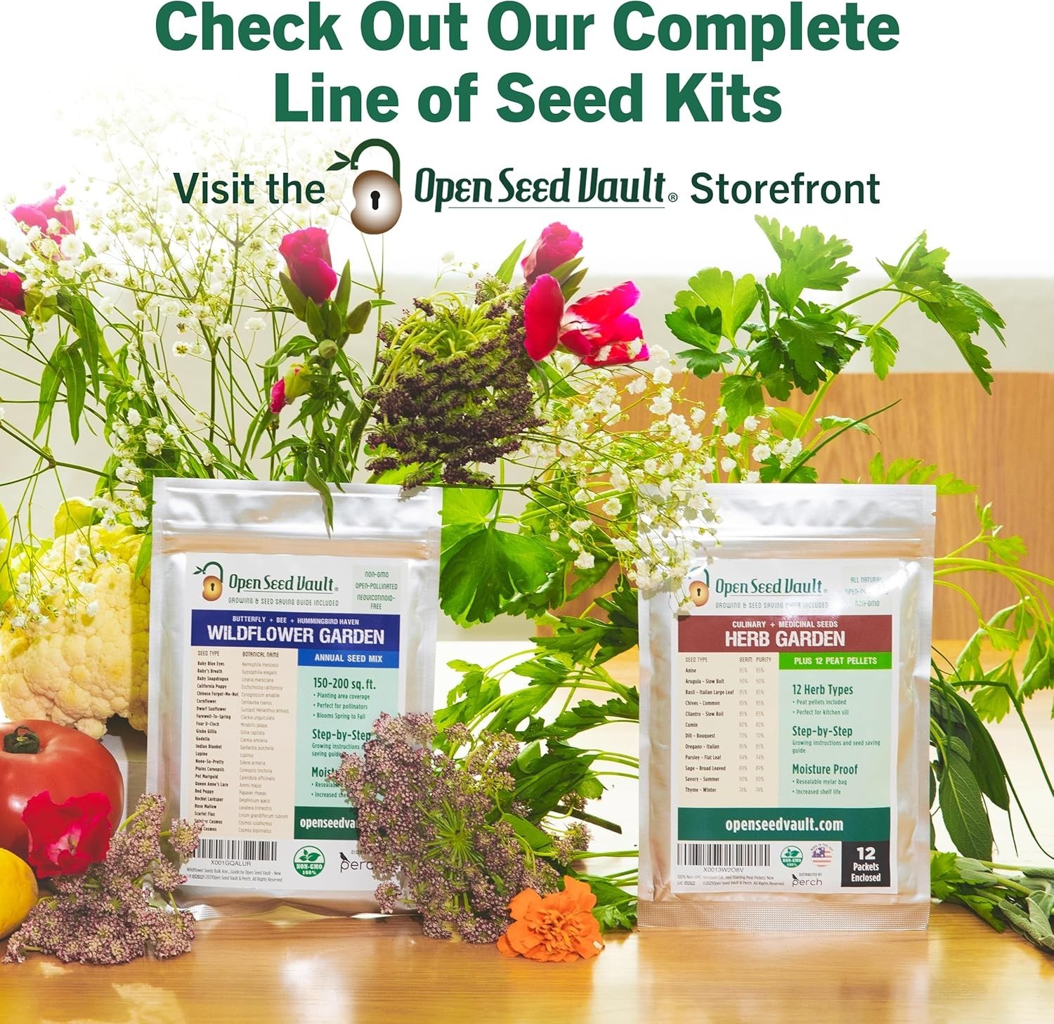 15,000 Heirloom Vegetable Seeds Pack 32 Varieties Non-GMO for Gardening