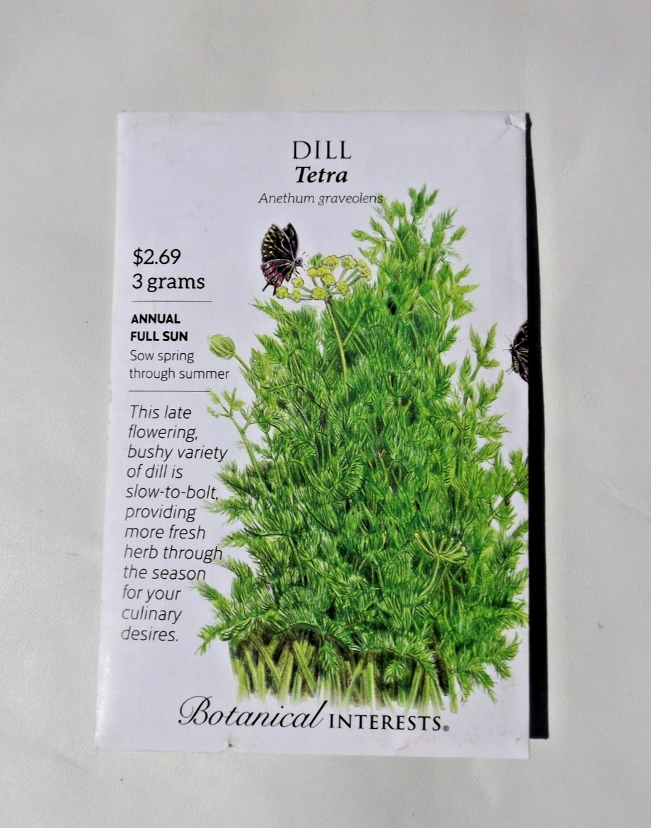 Lot#3 8 packs Botanical Interests seed, Herbs, Dill, Cilantro, Thyme, Lemon balm