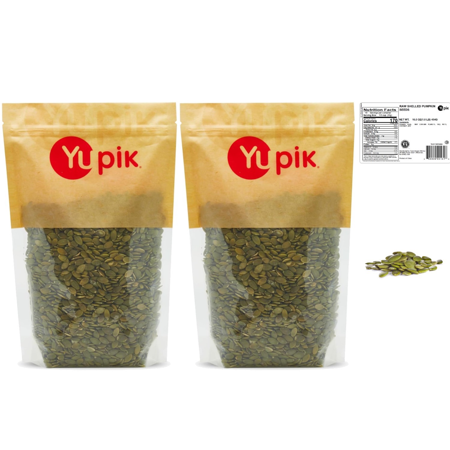 Nutty Crunchy Raw Pumpkin Seeds (Pepitas) – 1 lb Twin Pack for Cooking & Baking