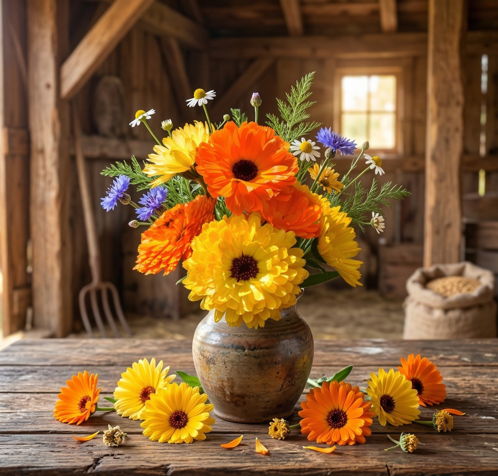 Calendula FANCY MIX Pot Marigold Edible Pollinator Flower Herb Garden 100 Seeds!